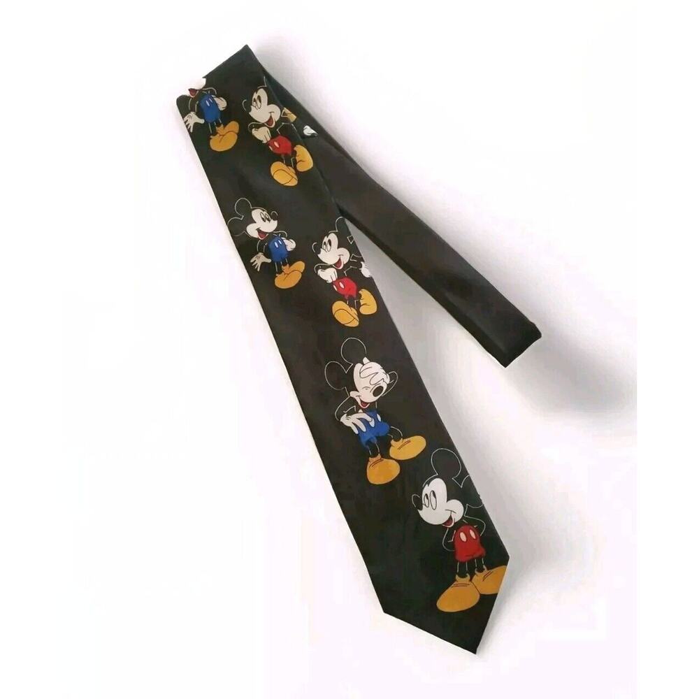 Vintage Disney Unlimited Tie Silk Necktie Mickey Mouse All Over Print Mens Gift